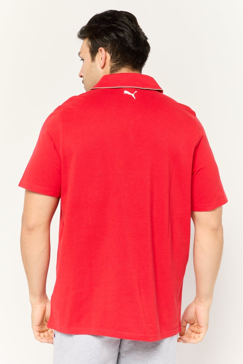 PUMA Puma x Scuderia Ferrari Men Sportswear Fit Short Sleeves Outdoor Polo Shirt, Red - Image 4