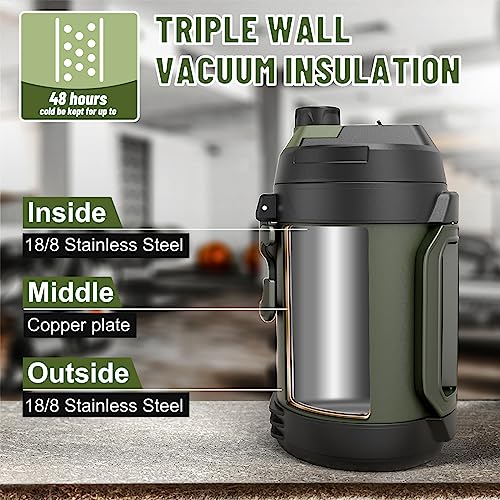 Hydraful Gallon Water Bottle, 128 oz Large Insulated Stainless Steel Sports Water Jug, Large Triple Wall Vacuum Insulation Water Bottle-Keeps Cold up to 48 Hrs-Sweat Proof, for Gym, Hiking & Camping - Image 5