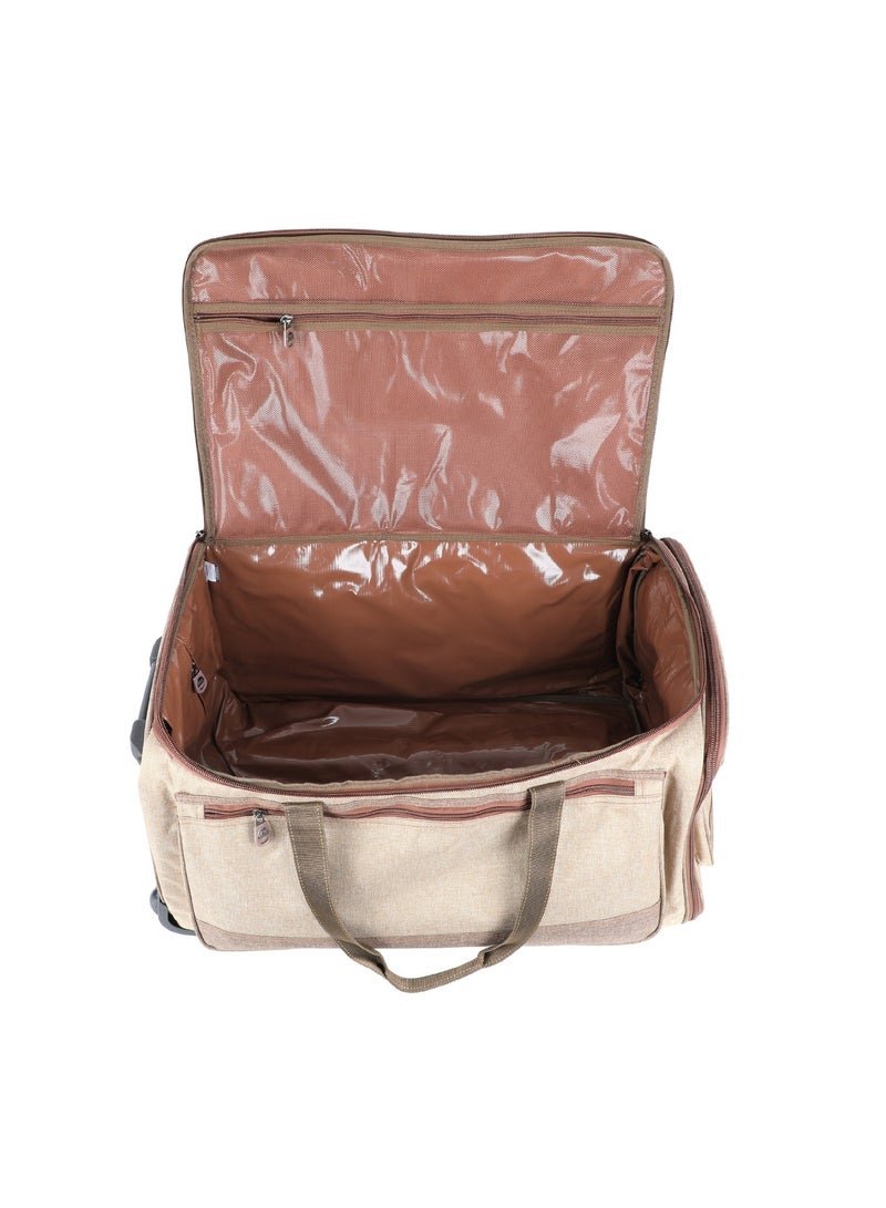 ALGHAFA Camping Tool Bag, Camping and Travel Cooking Organizer, Travel Bag with Mesh Pockets, Portable Bag for Cooking, Barbecue and Kitchen Tools, 62*38*35 cm, Oxford Fabric, PVC Lining, Wooden Color, from Alghafa - Image 3