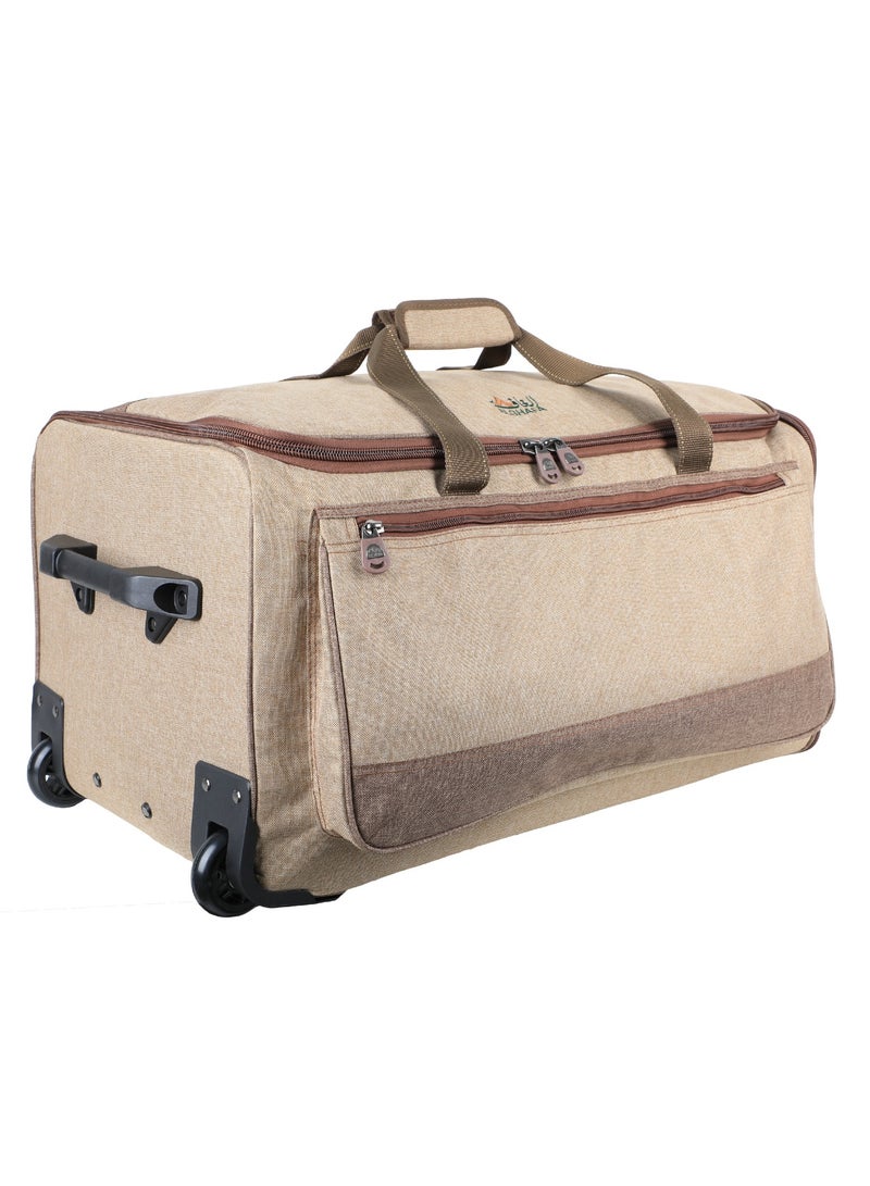 ALGHAFA Camping Tool Bag, Camping and Travel Cooking Organizer, Travel Bag with Mesh Pockets, Portable Bag for Cooking, Barbecue and Kitchen Tools, 62*38*35 cm, Oxford Fabric, PVC Lining, Wooden Color, from Alghafa - Image 4