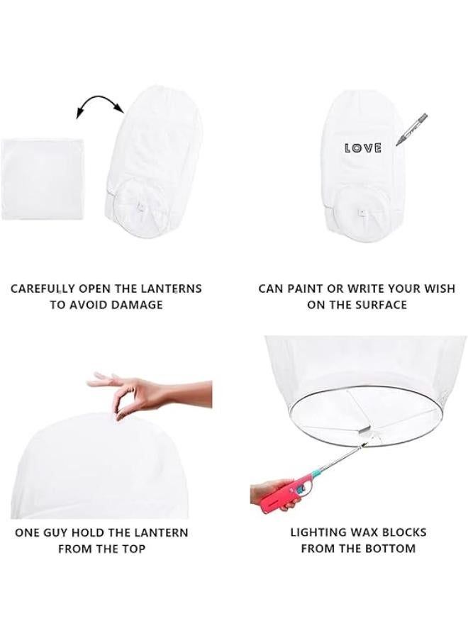 2 Pack Chinese Lantern Floating Sky Lanterns to Release in Memory and Convey Wishes, Biodegradable and Eco Friendly, Fire Resistant Paper for Outside, Eid, Funeral, Memorial Day - Image 3