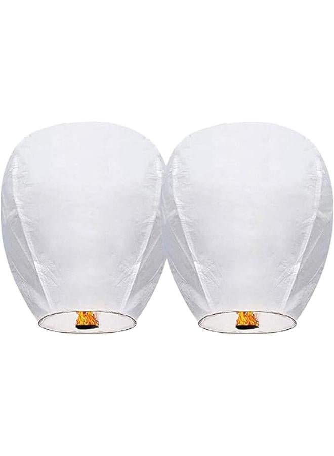 2 Pack Chinese Lantern Floating Sky Lanterns to Release in Memory and Convey Wishes, Biodegradable and Eco Friendly, Fire Resistant Paper for Outside, Eid, Funeral, Memorial Day - Image 1
