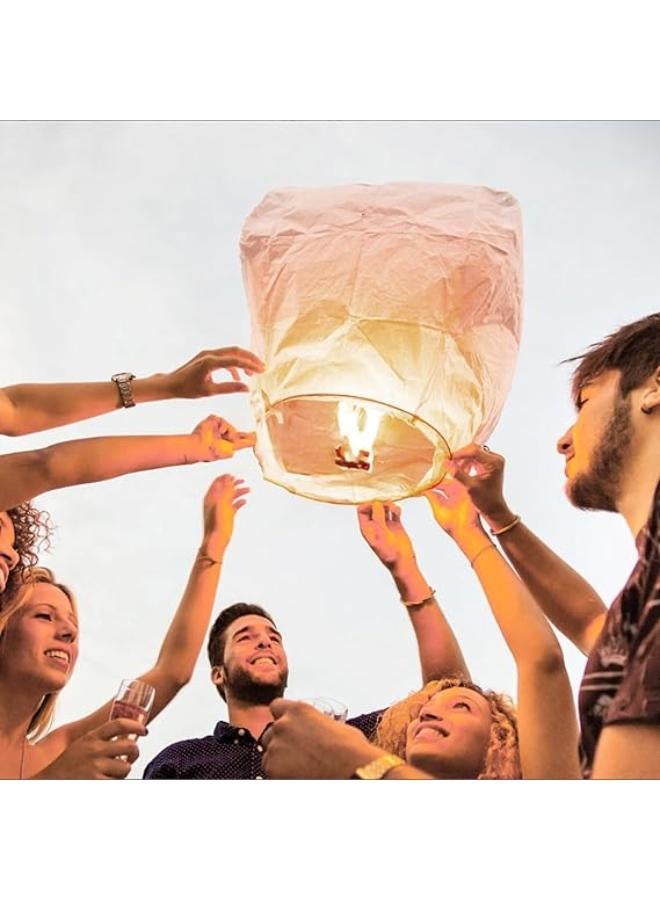 2 Pack Chinese Lantern Floating Sky Lanterns to Release in Memory and Convey Wishes, Biodegradable and Eco Friendly, Fire Resistant Paper for Outside, Eid, Funeral, Memorial Day - Image 2