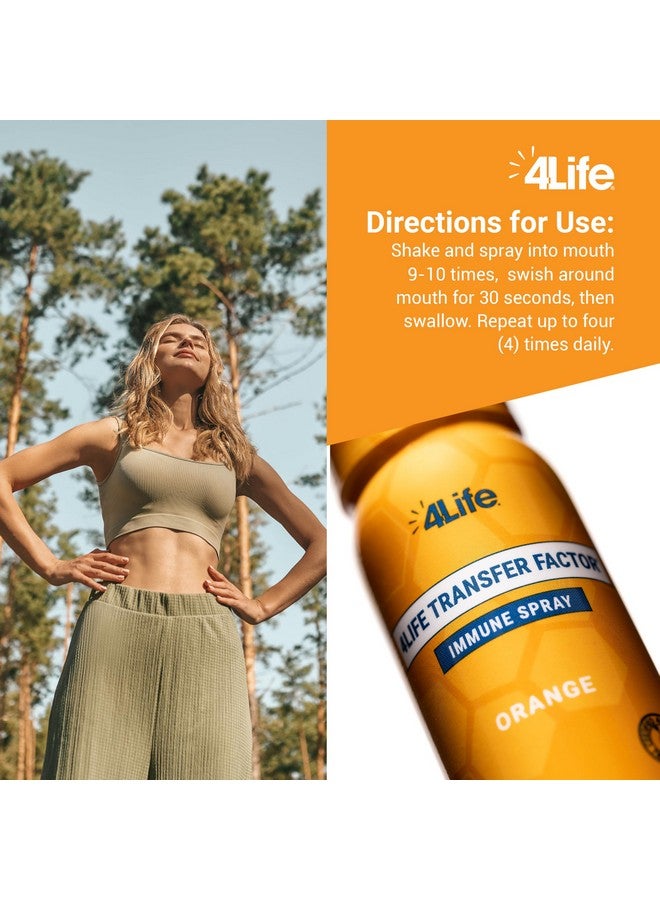4life 4Life Transfer Factor Immune Spray - Immunity with Zinc, Marshmallow Root Extract, and Colloidal Silver - Orange Flavor - 1.7 oz - Image 3