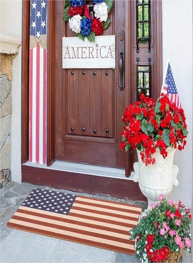 Vikodah Welcome Doormat Outdoor-Entrance Non-Slip Coir - 4th-of-July American Flag Independence Day Door Mats Rugs for Entryways - Image 5