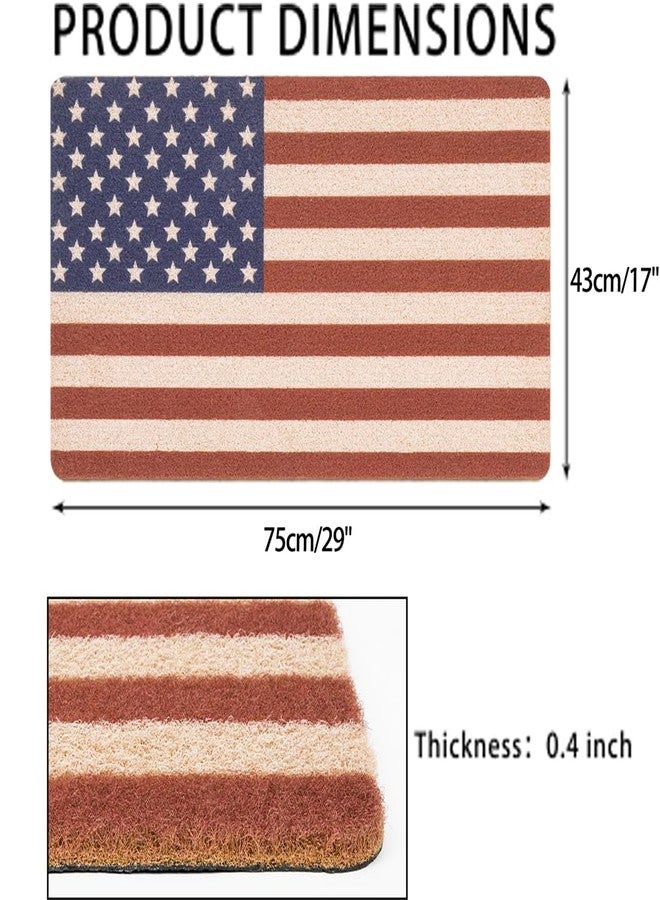Vikodah Welcome Doormat Outdoor-Entrance Non-Slip Coir - 4th-of-July American Flag Independence Day Door Mats Rugs for Entryways - Image 3
