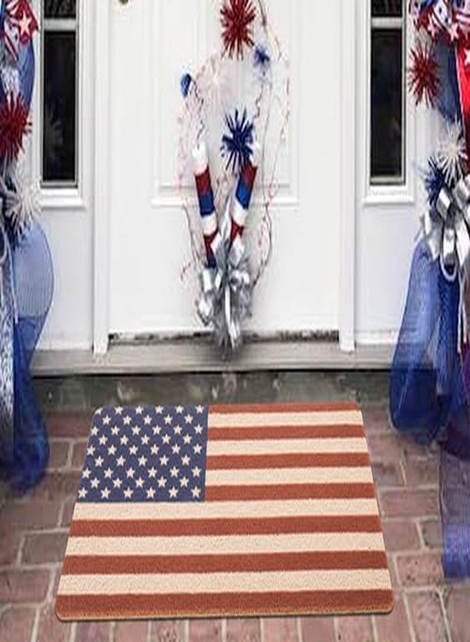 Vikodah Welcome Doormat Outdoor-Entrance Non-Slip Coir - 4th-of-July American Flag Independence Day Door Mats Rugs for Entryways - Image 1