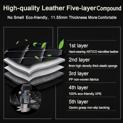 CARNEST 7D Luxury Leather Car Floor Mat | 100% Waterproof, Dustproof & Anti-Slip | Universal Fit Compatible with (Polo,Black) - Image 5