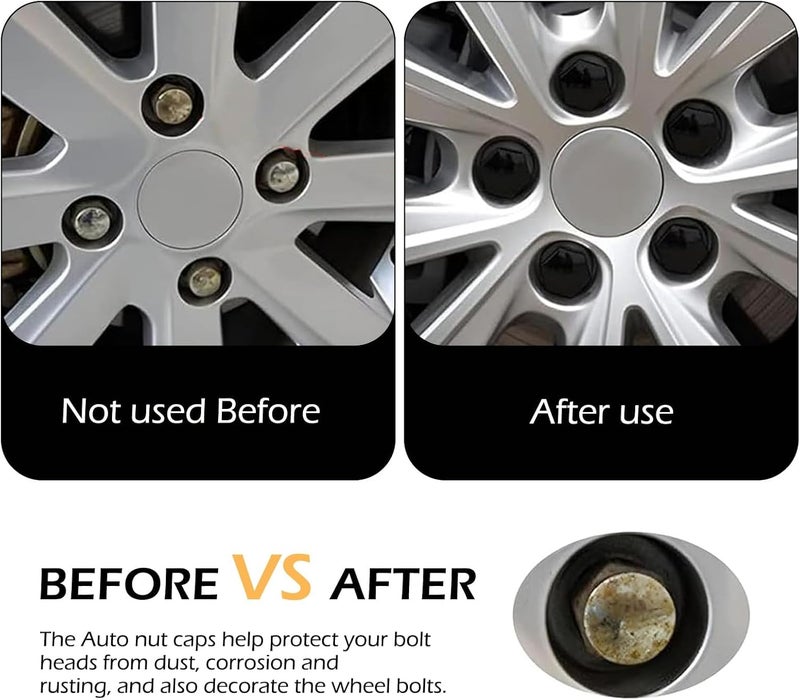 20Pcs Lug Nut Covers for Nissan Navara D40 2012, Wheel Nut Caps Rustproof Protector Dustproof Exterior Accessories,Black-17mm - Image 4