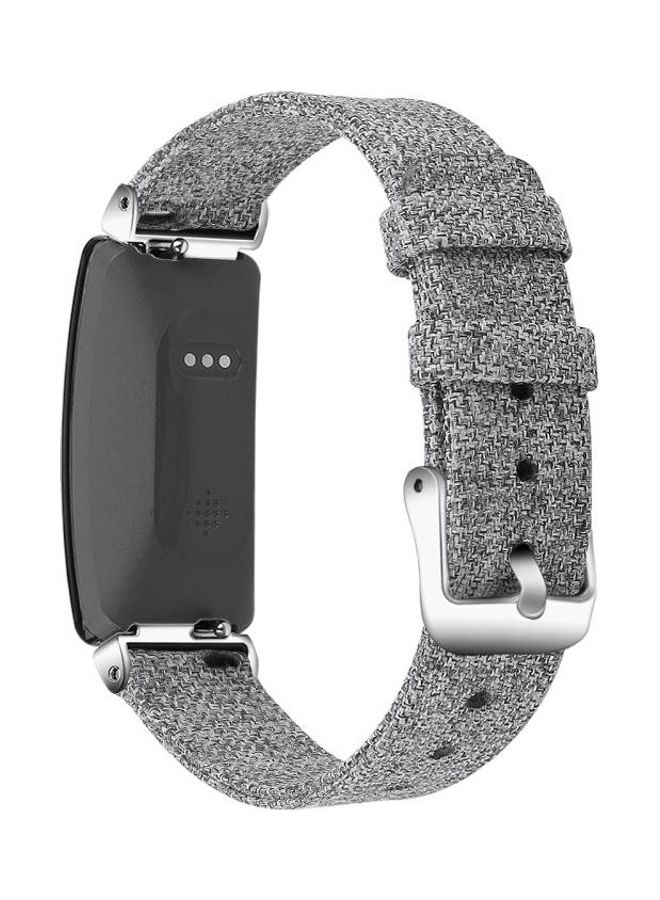 NIBEMINENT Replacement Nylon Canvas Strap Band For Fitbit Inspire HR Grey - Image 2