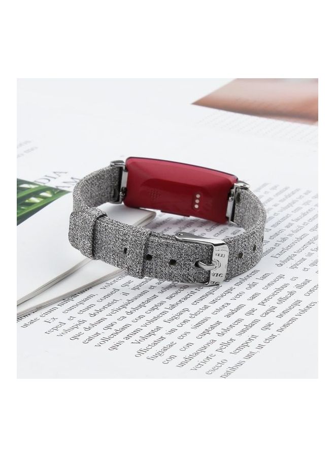 NIBEMINENT Replacement Nylon Canvas Strap Band For Fitbit Inspire HR Grey - Image 4