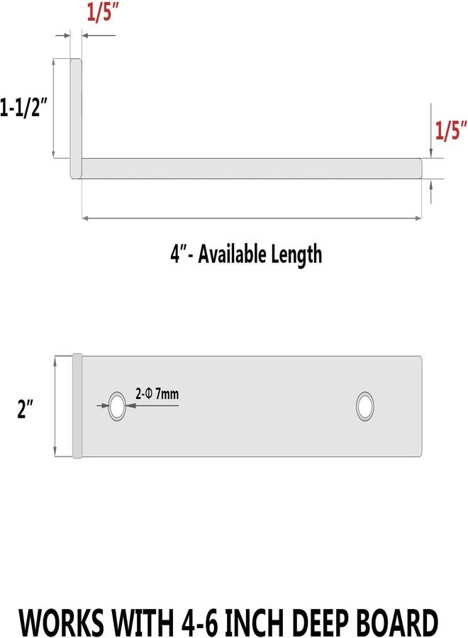 ARTISANAL ADOBE 8-Pack 4 Inch Floating Shelf Brackets, Heavy Duty Hidden Shelves Bracket for Small Shelf, Kitchen Shelf, Nursery Shelf, Black Powder Coated Steel (Set of 4, 4 inch) - Image 3