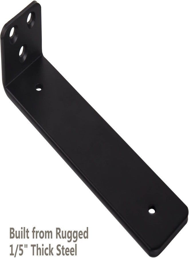ARTISANAL ADOBE 8-Pack 4 Inch Floating Shelf Brackets, Heavy Duty Hidden Shelves Bracket for Small Shelf, Kitchen Shelf, Nursery Shelf, Black Powder Coated Steel (Set of 4, 4 inch) - Image 4