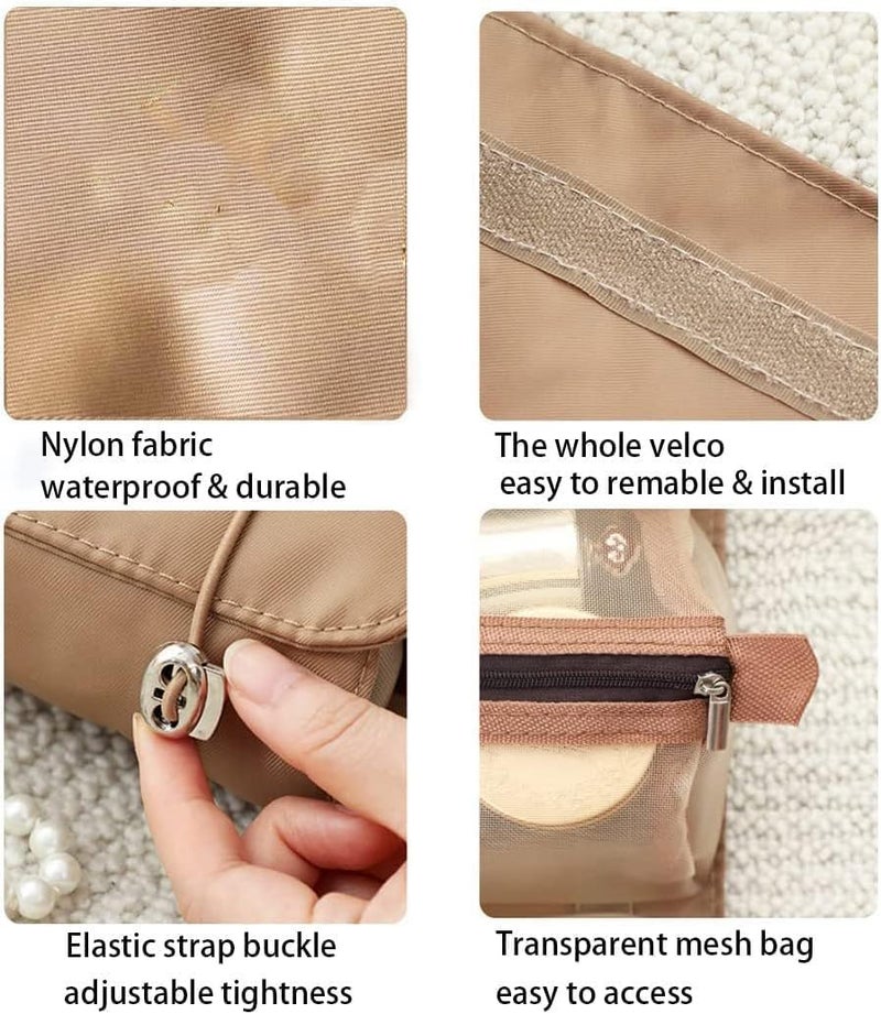 Senvox 4in1 RollUp Makeup Bag MultiPouch Travel Cosmetic Organizer with Detachable Zipper Pouches Portable Toiletry Bag for Women - Image 5