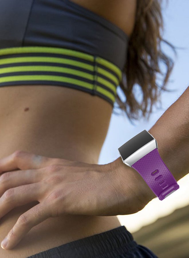 ISank Silicone Replacement Sport Band For Fitbit Ionic Purple - Image 5