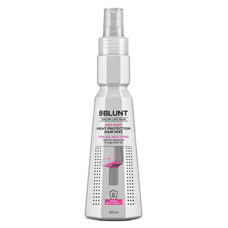 Bblunt Hot Shot Heat Protection Hair Mist | Designed for Indian Hair | Prevents Damage | Upto 230° Celsius Protection | Hair Spray for Men & Women | 150 ml - Image 2