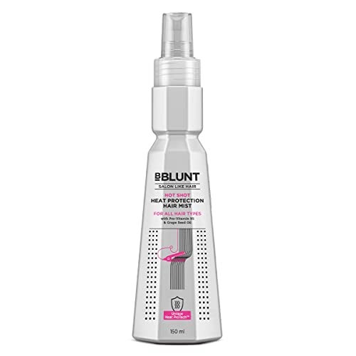 Bblunt Hot Shot Heat Protection Hair Mist | Designed for Indian Hair | Prevents Damage | Upto 230° Celsius Protection | Hair Spray for Men & Women | 150 ml - Image 1