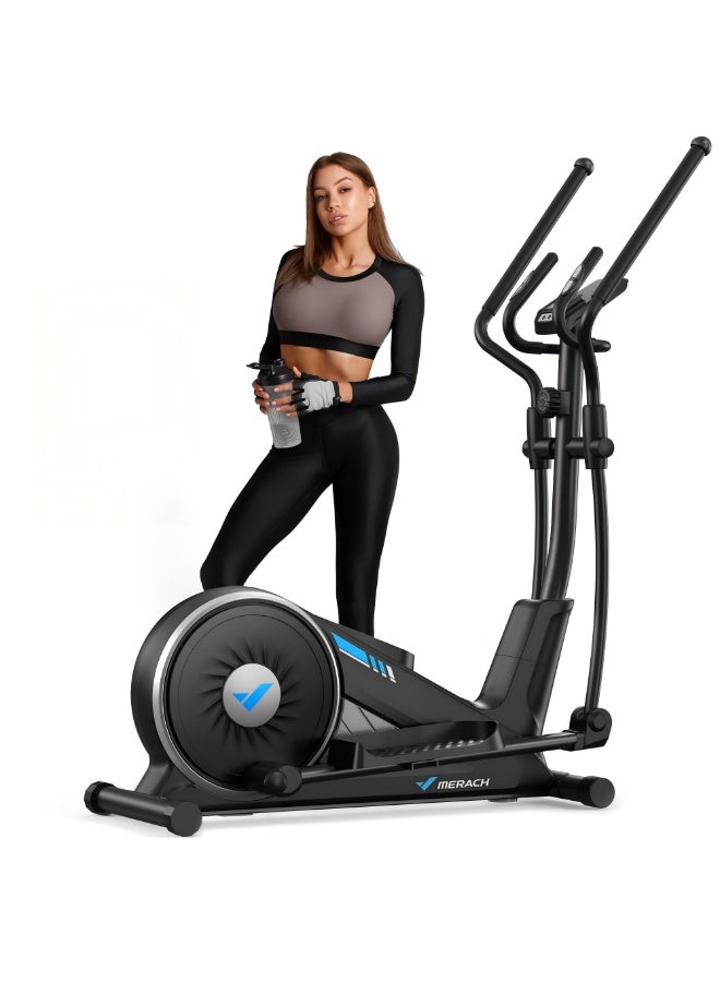 MERACH Elliptical Exercise Machine for Home Use, Elliptical Machine with Hyper-Quiet Magnetic Drive System, 16-Level Resistance Adjustment, 15.5IN Stride, 350LBS Loading Capacity, MERACH App - Image 1
