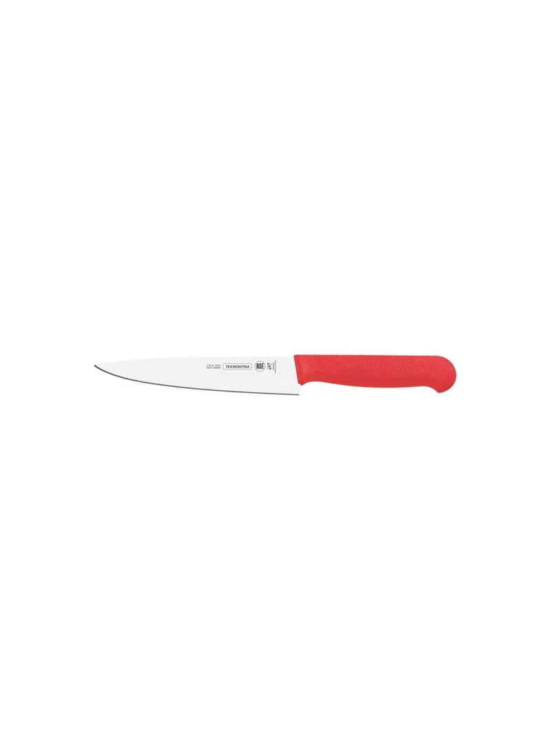Tramontina Professional 6 Inches Meat Knife with Stainless Steel Blade and Red Polypropylene Handle with Antimicrobial Protection