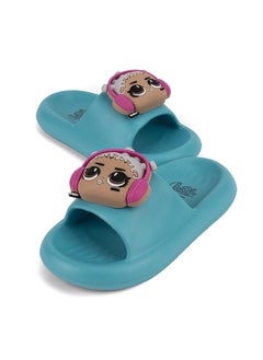 UrbanHaul UrbanHaul Girls Mga Lol Print Slip on Sliders For Kids Suitable for Daily Use :- Blue  - Image 2