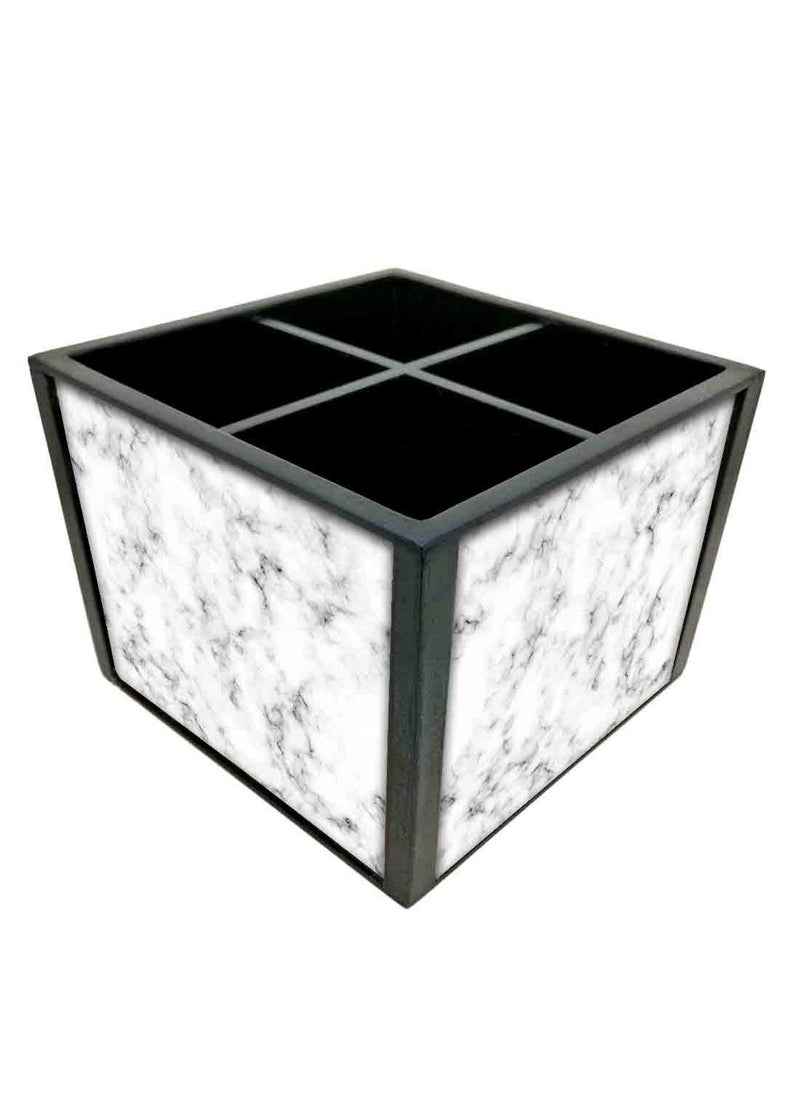Nutcase Nutcase Designer Cutlery Stand Holder Silverware CaddySpoons Forks Knives Organizer for Dining Table Kitchen W575 x H 425 x L55 White Marble  - Image 2