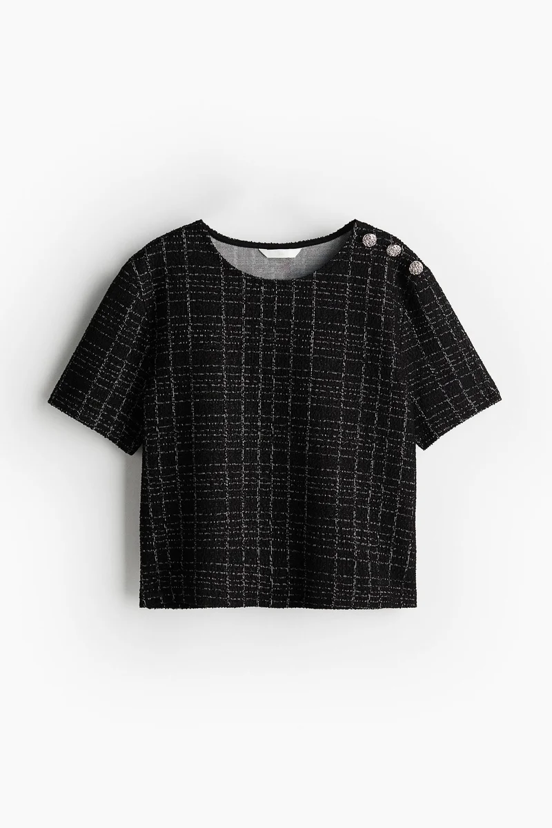 اتش اند ام بلوزة قصيرة من البوكليه