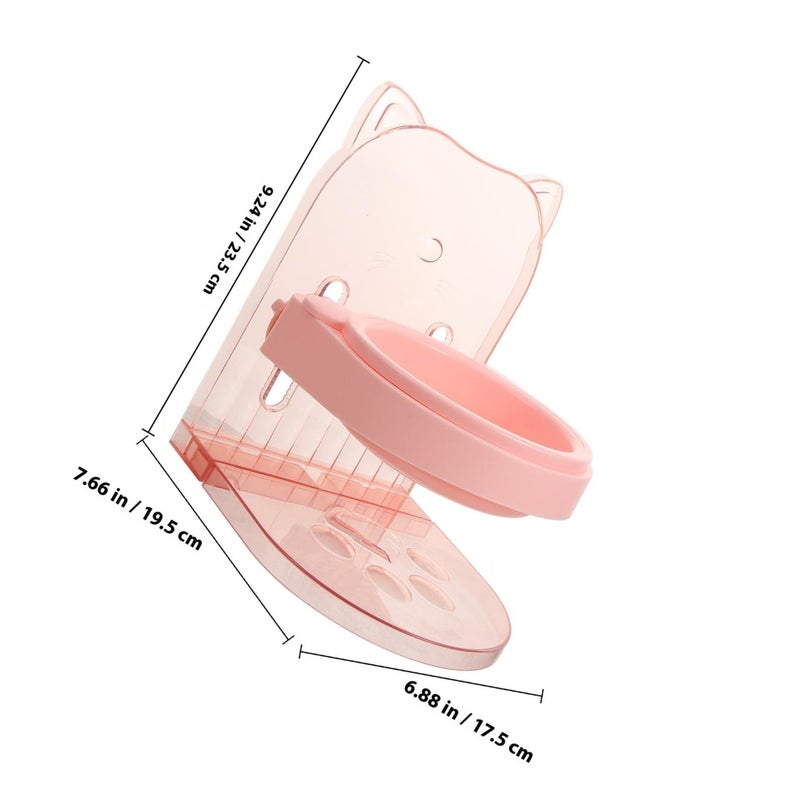 Elevated Pet Food Holder with Non Spill Pink Water Dish for Cats and Dogs - Image 3