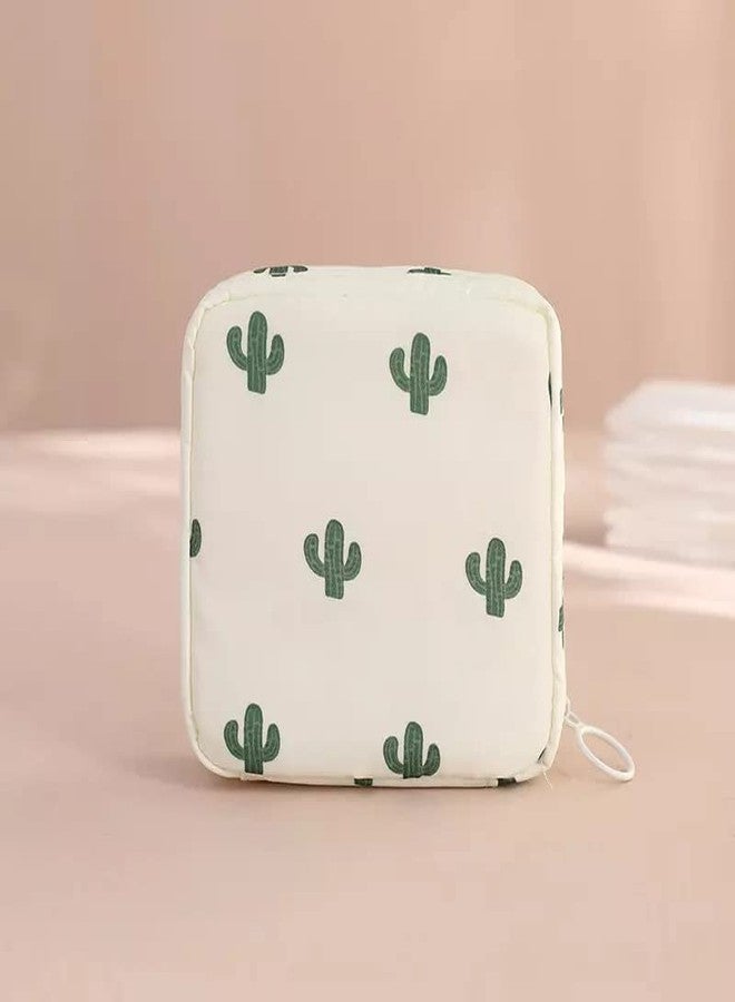 NIGHTSTAR Polyester Portable Mini Fashion Nursing Sanitary Napkin Pouch Pad Holder Zipper Travel Cosmetic Makeup Jewellery Storage Bag For Girl And Women (Pink-White-2 Pcs) - Image 4