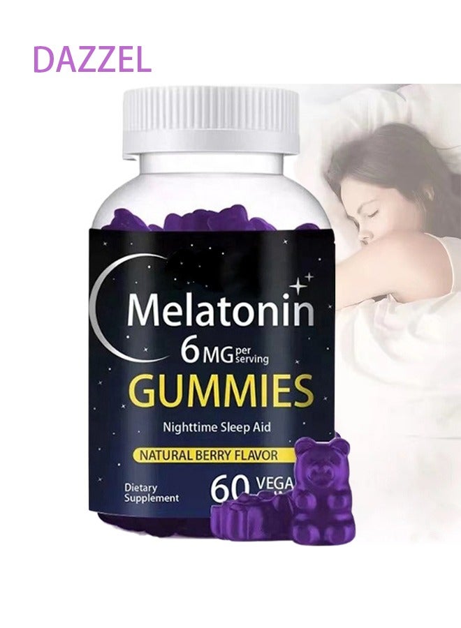 DAZZEL Melatonin 6 mg Fast Dissolve 60 Tablets | Nighttime Sleep Aid | Natural Berry Flavor | Vegetarian, Non-GMO, Gluten Free - Image 1