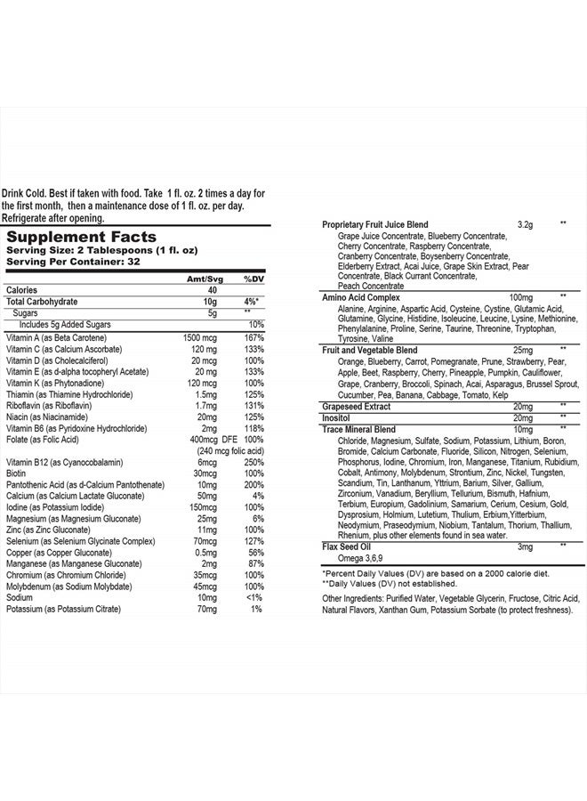 wellgenix Balanced Essentials Liquid Vitamin Nutritional Multivitamin Supplement - Boosts Immune System and Overall Health - Berry Flavor (32 oz) (2) - Image 5