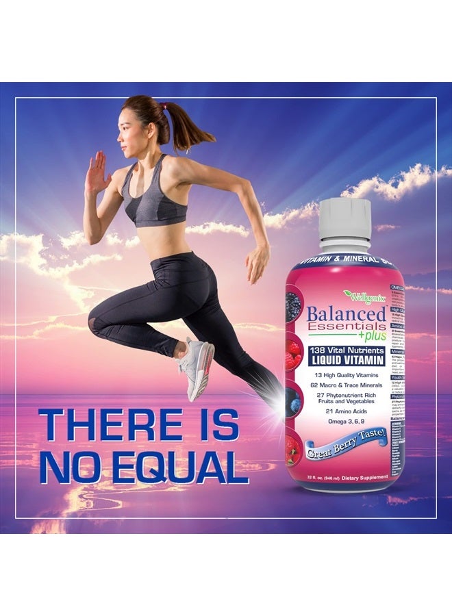 wellgenix Balanced Essentials Liquid Vitamin Nutritional Multivitamin Supplement - Boosts Immune System and Overall Health - Berry Flavor (32 oz) (2) - Image 4