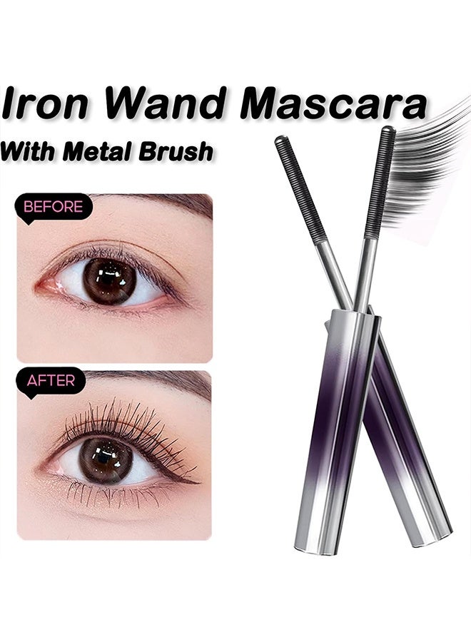 Sweet Mint Mascara Black,Iron Wand Waterproof With Metal Brush,3D Curling Tubing Mascara,Natural Volume and Length,Quick-Drying and Smudge-Proof,#Black - Image 4