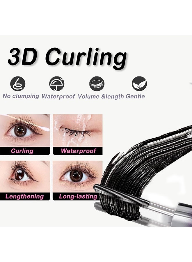 Sweet Mint Mascara Black,Iron Wand Waterproof With Metal Brush,3D Curling Tubing Mascara,Natural Volume and Length,Quick-Drying and Smudge-Proof,#Black - Image 5