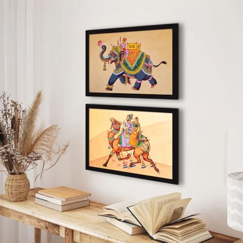 ArtX Rajasthani Indian Wall Art Painting, Multicolor, 12.0 X 18.0 Inches Each Set Of 2 - Engineered Wood - Image 5