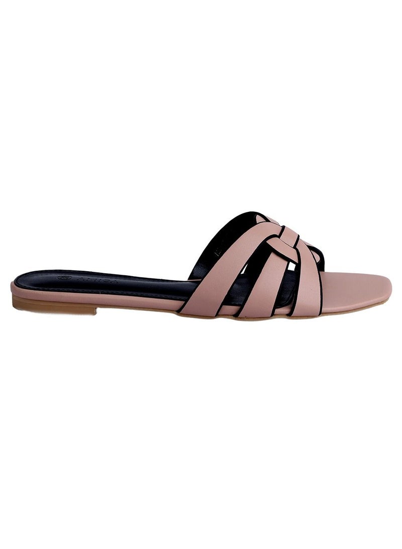 AMICA Azra Women's Flat Leather sandals with Woven detail-Size 37 - Image 1