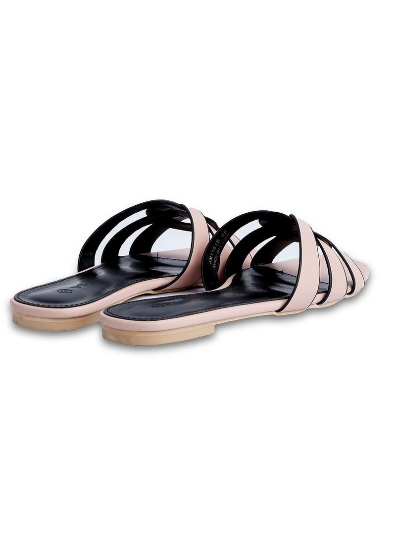 AMICA Azra Women's Flat Leather sandals with Woven detail-Size 37 - Image 4