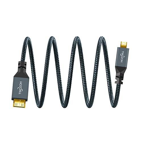 Twozoh Micro HDMI to Mini HDMI Cable, Mini HDMI Male to Micro HDMI Male Cable, Micro HDMI Type D Male to Mini HDMI Type C Male Cable Support 3D/4K 1080p 1.6Ft - Image 2