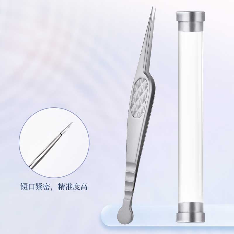 Ukraine Grafting Eyelash Flowering Clip Eyelash Beautician Tool High Precision Chinese Curved False Eyelash Tweezers Dolphin Clip - Image 1
