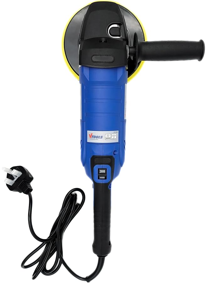 VTOOLS 1300W 180Mm Electric Polisher 600 Up To 3300Rpm With 7 Variable Speed And Detachable Handle Perfect For Car And Boat Polishing Blue Vt1601 - Image 3
