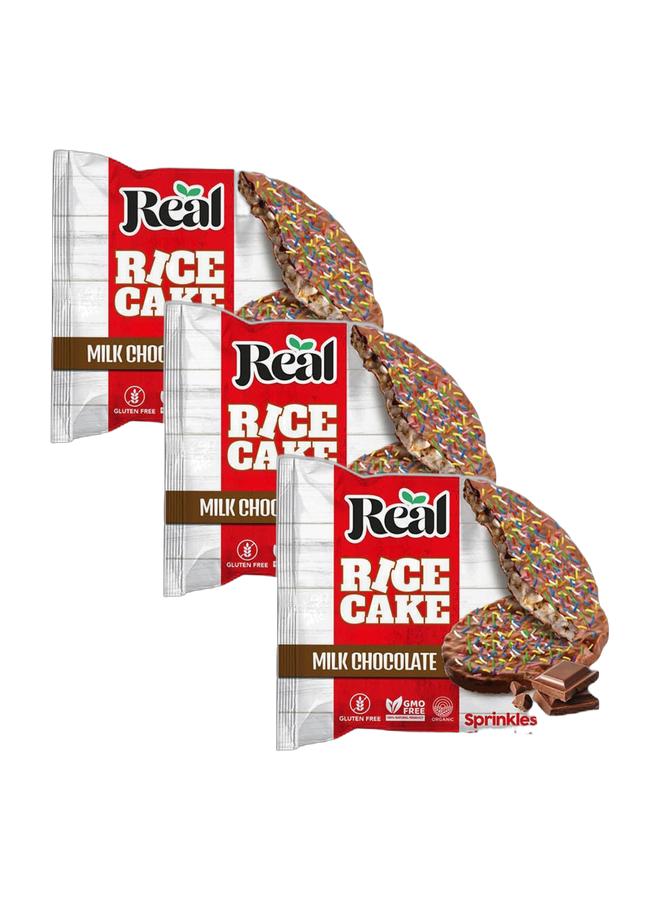 Real Rice Cake Milk Chocolate And Sprinkles - 15g (Pack of 3) - Image 1