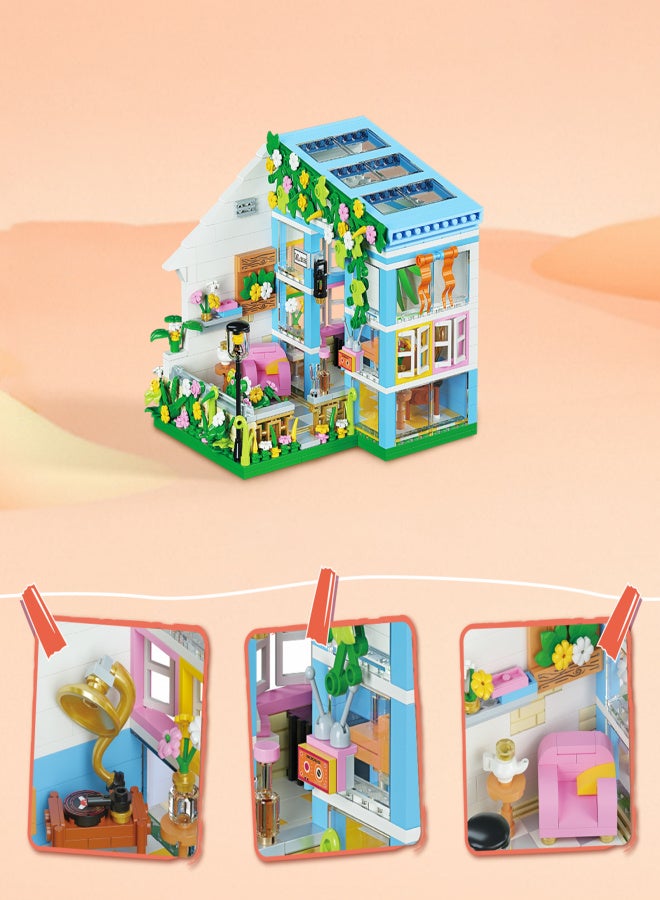DIY Dollhouse Kit Wooden DIY Miniature Dollhouse Kit Christmas Gift Parent-Child Toy - Image 4