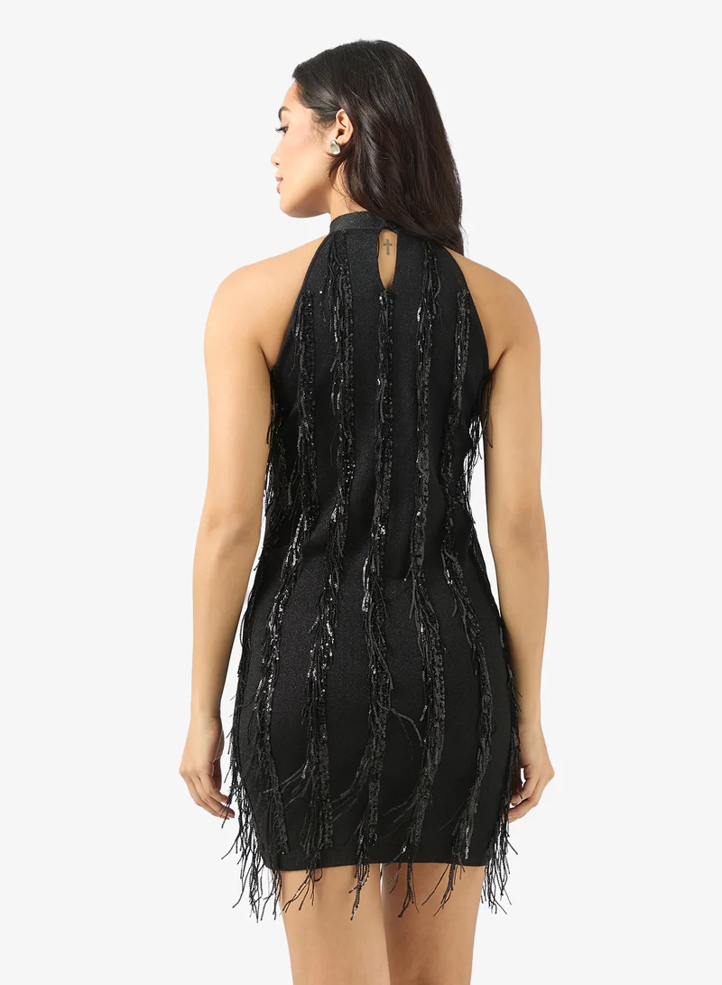 BCBG Fringed mini dress