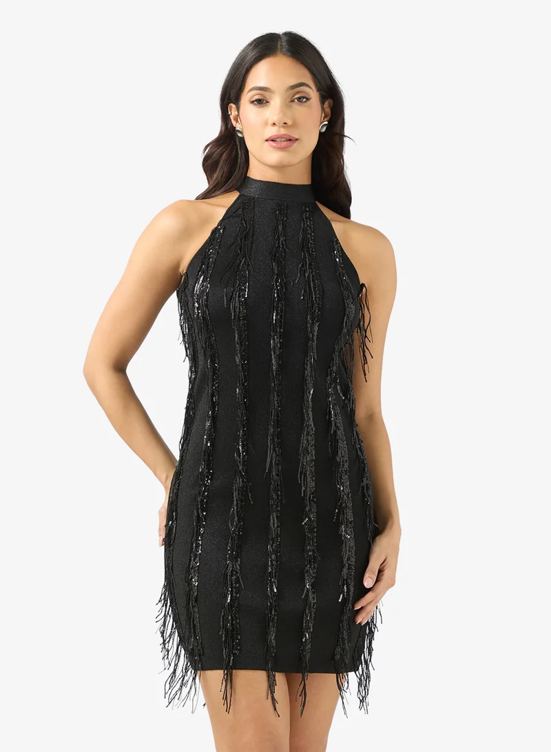 Fringed mini dress