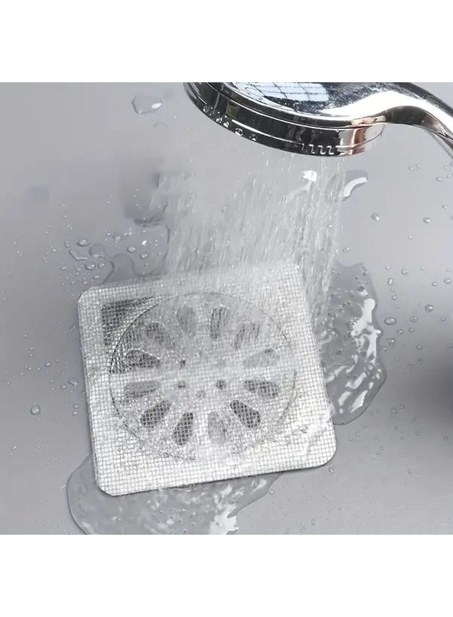 50 Pcs Bathroom Hair Filter Net Toilet Drain Filter Kitchen Anti Clog Anti Insect Self Adhesive Floor Drain Cover 3.94 3.94 Inch - Image 4
