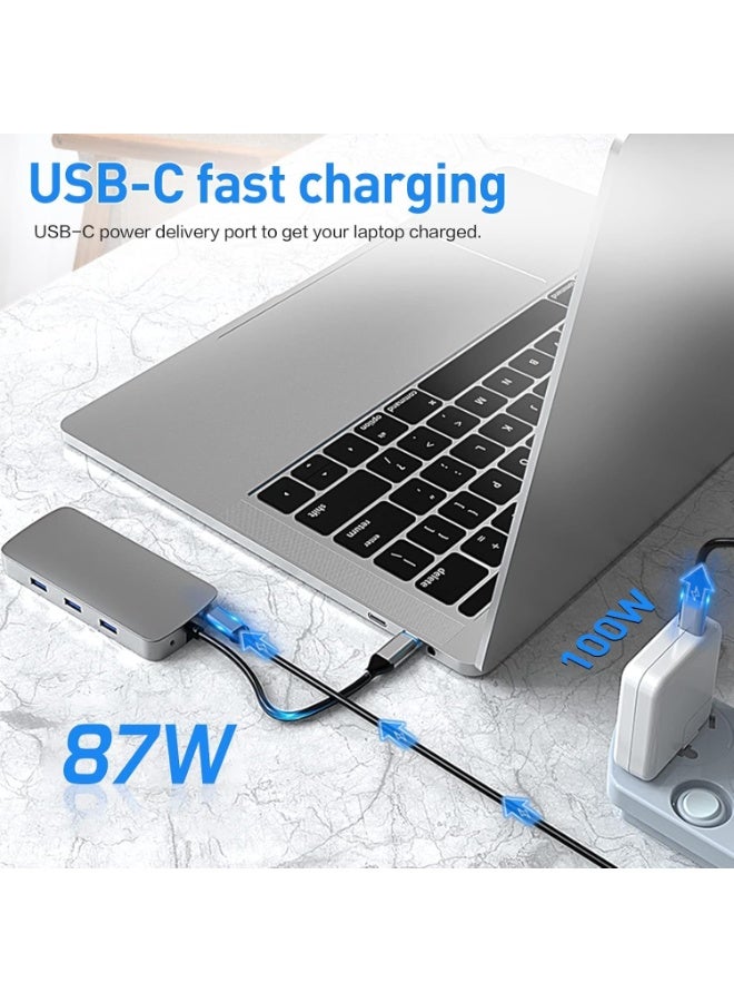 JAJEEK 10-in-1 USB-C Hub Docking Station with 4K HDMI Display, 100W PD Fast Charging, USB 3.0 Ports, RJ45 Ethernet, SD/TF Card Reader & Multiport Expansion for Laptops, Tablets & Smart Devices - Image 5