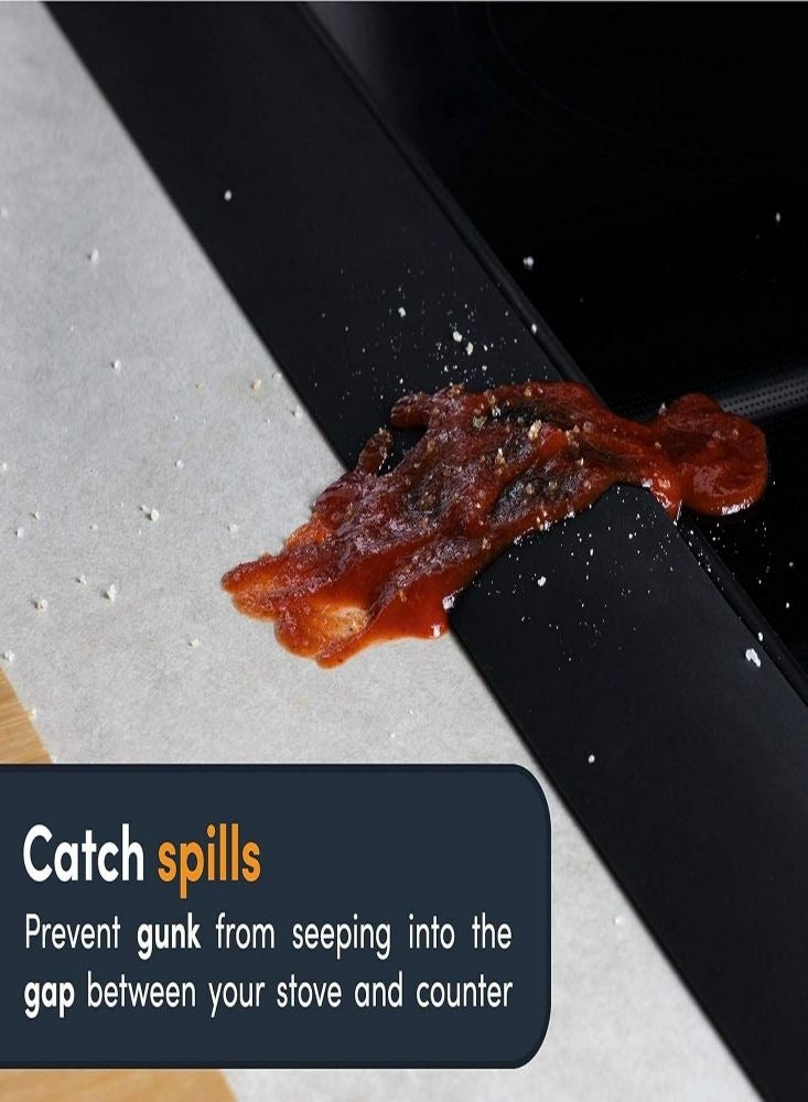 Loquat 25 Inches Black Gap Filler Kitchen Adjustable Silicone Gap Cover for Stove Counter - Kitchen Stove Heat Resistant Cover Easy Clean - Image 5