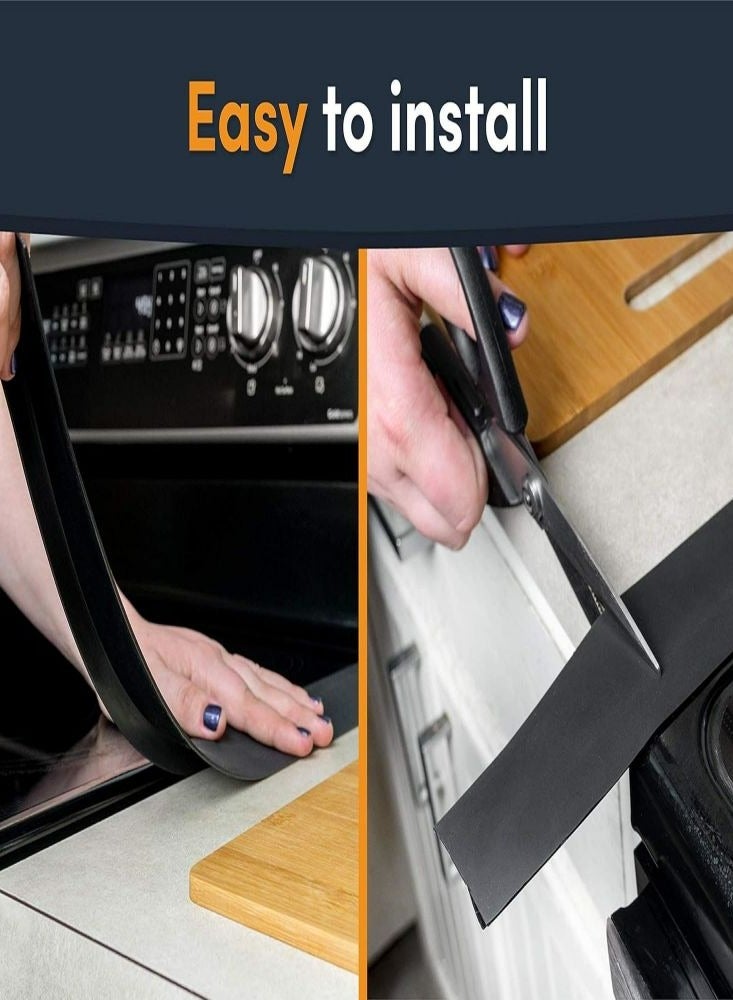 Loquat 25 Inches Black Gap Filler Kitchen Adjustable Silicone Gap Cover for Stove Counter - Kitchen Stove Heat Resistant Cover Easy Clean - Image 3