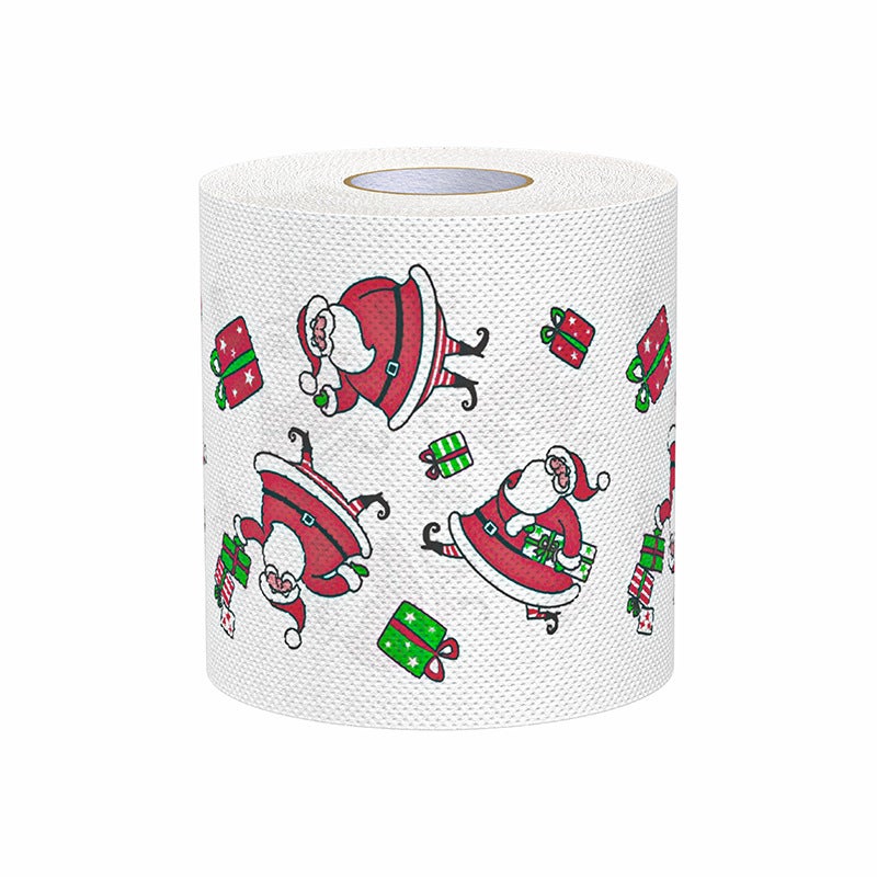 Santa Claus Christmas Pattern Series Printed Toilet Paper Christmas Roll Printed Toilet Paper Christmas Toilet Roll - Image 1