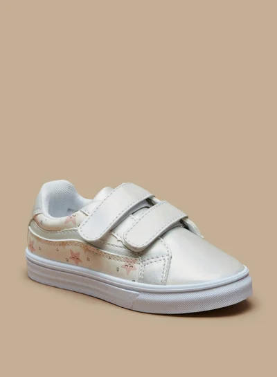 فلورا بيلا Butterfly Print Casual Sneakers with Hook and Loop Closure