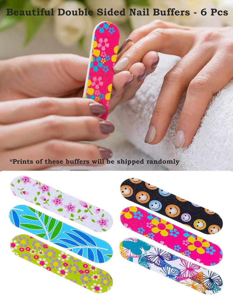 STORE 2508 Store2508 Soft PU Leather Nail Art Hand Rest Cushion Pillow with 6 Pcs Colourful Mini Nail Buffers Silver - Image 4